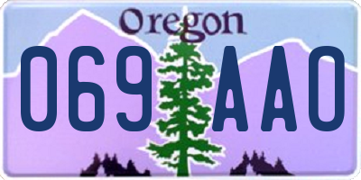 OR license plate 069AAO
