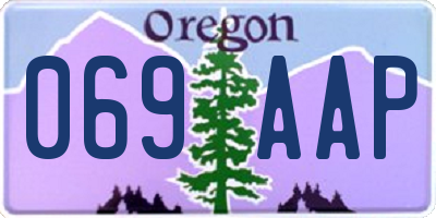 OR license plate 069AAP