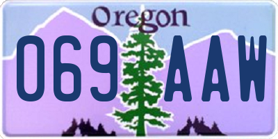 OR license plate 069AAW
