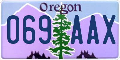 OR license plate 069AAX