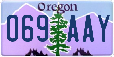 OR license plate 069AAY