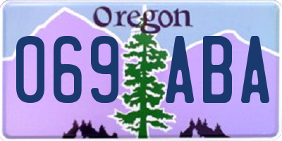 OR license plate 069ABA