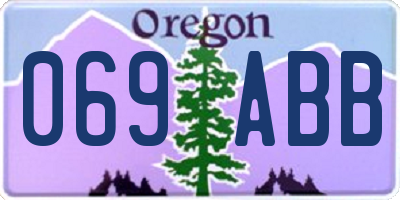 OR license plate 069ABB