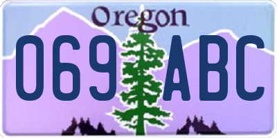 OR license plate 069ABC