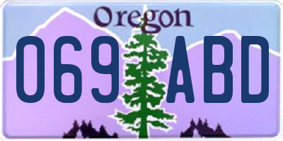 OR license plate 069ABD