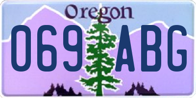 OR license plate 069ABG