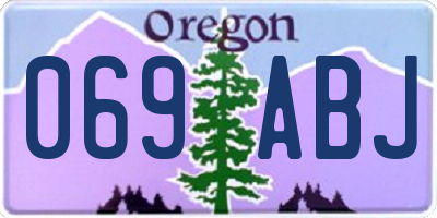 OR license plate 069ABJ