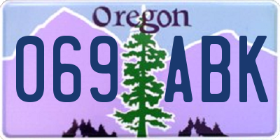OR license plate 069ABK