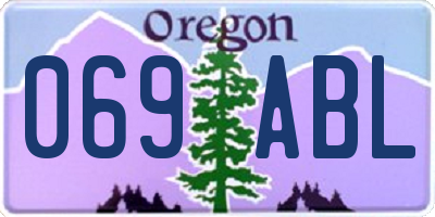 OR license plate 069ABL