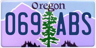 OR license plate 069ABS