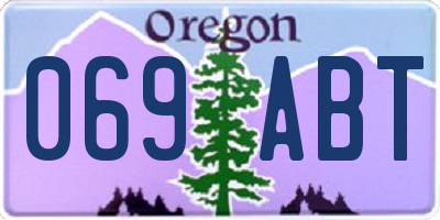 OR license plate 069ABT
