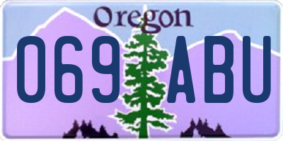 OR license plate 069ABU