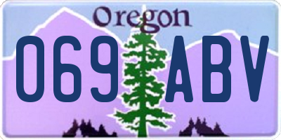 OR license plate 069ABV