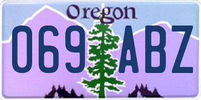 OR license plate 069ABZ