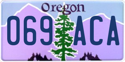 OR license plate 069ACA