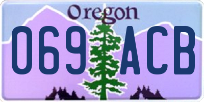 OR license plate 069ACB