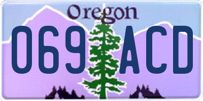 OR license plate 069ACD