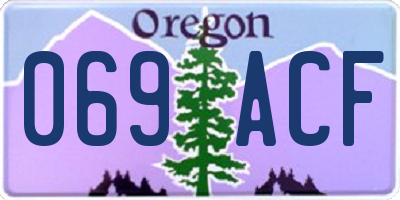 OR license plate 069ACF