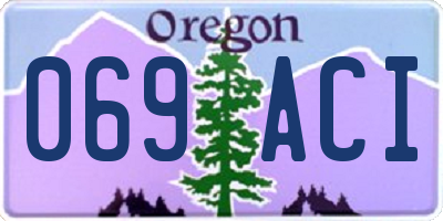OR license plate 069ACI