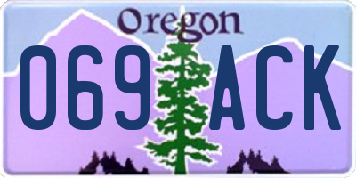 OR license plate 069ACK