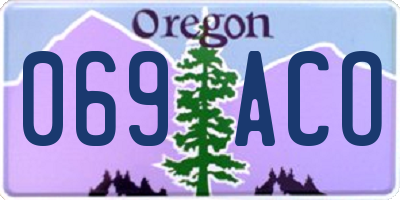 OR license plate 069ACO