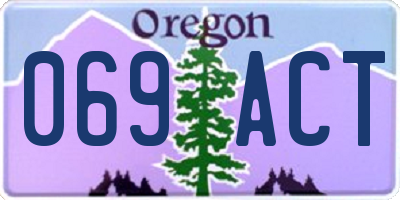 OR license plate 069ACT