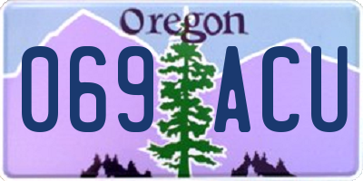 OR license plate 069ACU