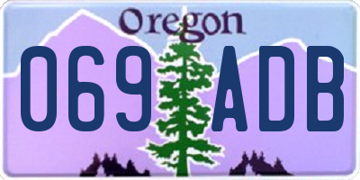 OR license plate 069ADB