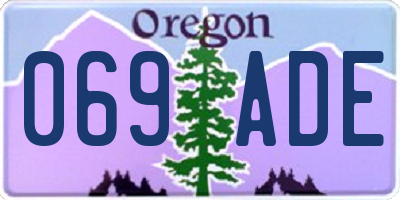 OR license plate 069ADE