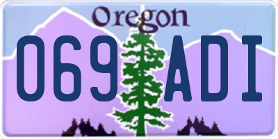 OR license plate 069ADI