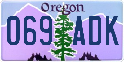 OR license plate 069ADK