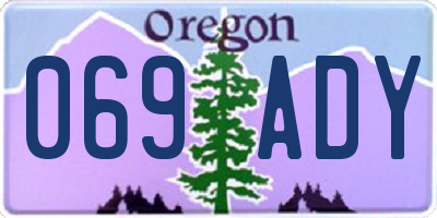 OR license plate 069ADY