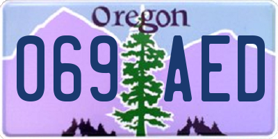 OR license plate 069AED