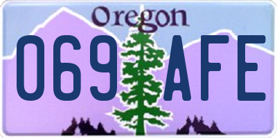 OR license plate 069AFE