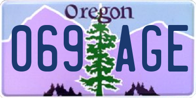 OR license plate 069AGE