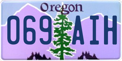 OR license plate 069AIH