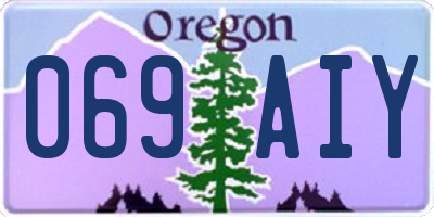 OR license plate 069AIY