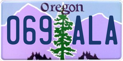 OR license plate 069ALA