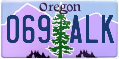 OR license plate 069ALK