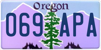 OR license plate 069APA