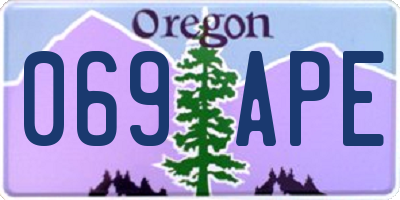 OR license plate 069APE