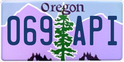 OR license plate 069API