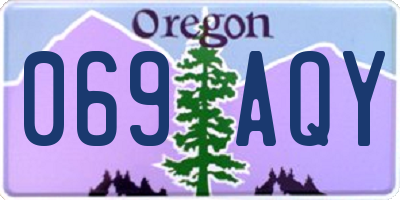 OR license plate 069AQY