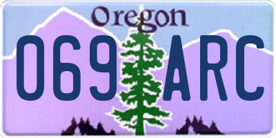 OR license plate 069ARC