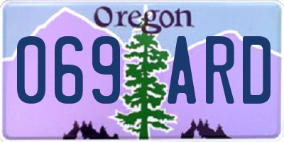 OR license plate 069ARD