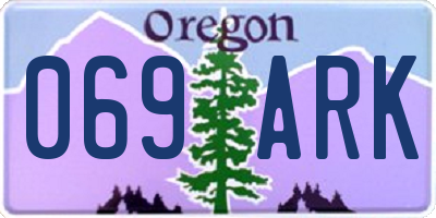 OR license plate 069ARK