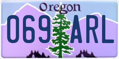 OR license plate 069ARL