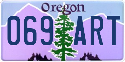 OR license plate 069ART