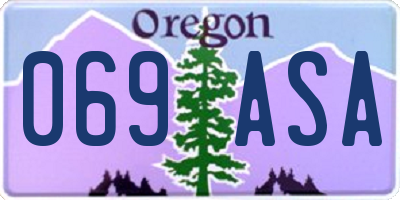 OR license plate 069ASA