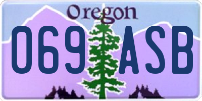 OR license plate 069ASB